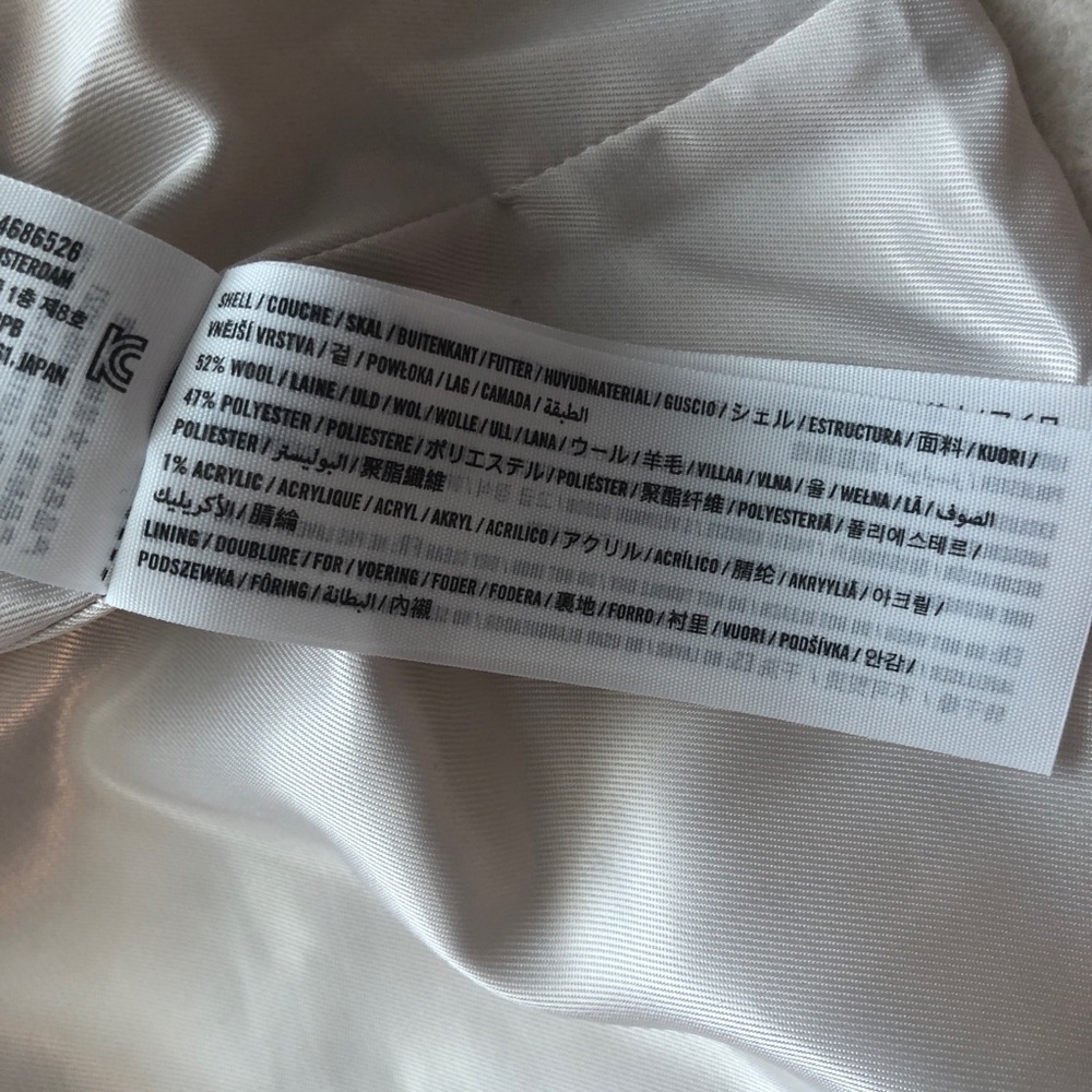 Abercrombie And Fitch Short Cream/ White Wool Coat Lined Size Medium - Picture 10 of 11